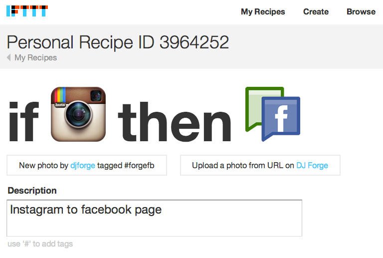 Send your instagram photos to facebook automatically